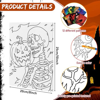 Tinlade 12 Pcs Pre Drawn Canvas for Painting Stretched,Gothic - size: Gothic