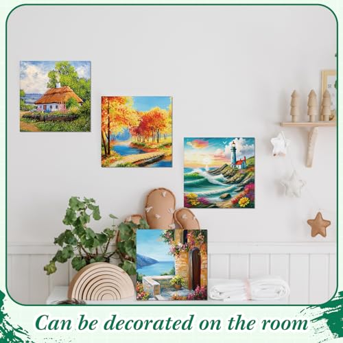 Sherr 12 Pcs Pre Drawn Canvas for Adults,Mixed Style,8 x 8 Inch | Pre Printed Canvas, Sip and Paint Party Canvas Painting Kit, for Holiday Painting Crafts Favor - size: 8 x 8 Inch, style: Mixed Style