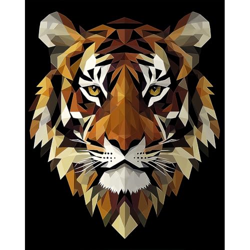 Natuyalo Paint by Numbers for Adults Tiger Totem, Paint by Numbers Kit on Canvas for Beginners, Abstract Animals Painting Art Craft Set, 3 Paintbrushes and Acrylic Paint 16x20 Inch - color: ART-13