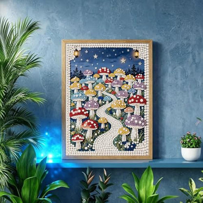 Moonlight Mushroom Pearl Art Kits for Adults,Pearl Diamond Painting 12x16In - color: DP04383