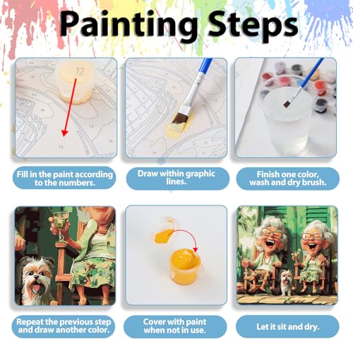 Paint by Numbers Kit for Adults, Adult Paint by Number Kits 16x20 Inch - color: Grandma