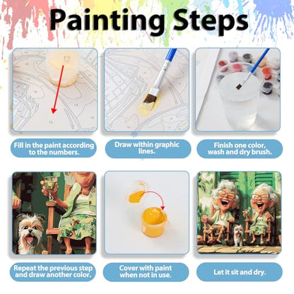 Paint by Numbers Kit for Adults, Adult Paint by Number Kits 16x20 Inch - color: Grandma