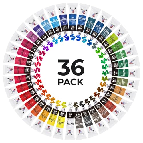 MeiLiang 36 Colors Watercolor Paint Set, 5ml Tubes | Vibrant Colors, Great Value Tubes, Ideal Watercolor Art Supplies for Adults, Artists, and Beginners - style: Tube Watercolor 36 Color