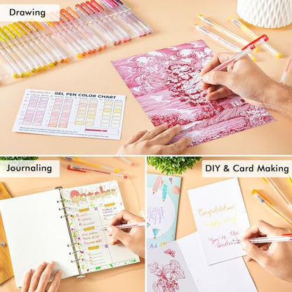 Shuttle Art 60 Pack Red Yellow Tone Gel Pens, 30 Red Orange Yellow Gel Pens with 30 Refills for Adults Coloring Books Journaling Drawing Nature, Landscapes, Animals Scenes - color: 60 Pack Red Yellow Tone