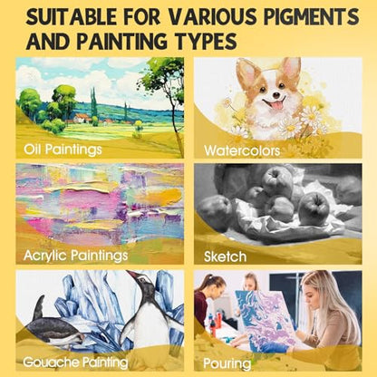 ESRICH Stretched Canvas for Painting 12x12 Inch, 16 Pack Painting Square Canvas Bulk-5/8 in Profile Primed Cotton White Blank Canvases for Painting for Oil & Acrylic Paint - size: 12x12in-16Pack