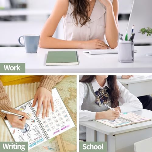 AHGXG Dotted Journal, Grid Spiral Notebook, 110 Pages, A4 (8.5" x 11") | 100 GSM Thick Dot Paper, Waterproof Plastic Cover Journals for Journaling, Sketching (Sage Green) - color: Sage Green, style: A4-Dotted