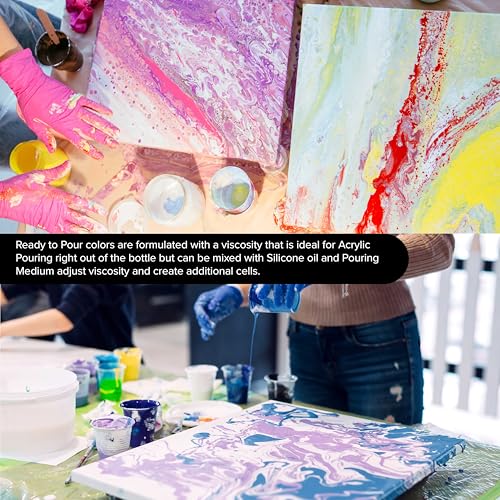 Pouring Masters Violet Interference Pearl Special Effects Acrylic Pouring Paint - Premium 8-Ounce Pre-Mixed Fluid Acrylic Paint - Fluid Art Supplies for Canvas, Wood, Paper, Tile & Rocks - color: Violet, size: 8 Fl Oz (Pack of 1)