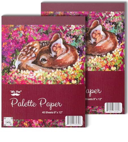 Mr. Pen- Disposable Paint Palette Paper Paint Pad, 9"x12", 40 Sheets - size: 9" x 12", 2 Pack