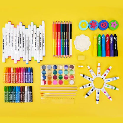 AmazeCat Art Supplies,159-Piece Deluxe Art Set,Drawing &Painting Kits for Kids,Gift Box for Adults Artists Kids Teens Girls Boys 4-12 (Pink) - color: 159Set-Pink