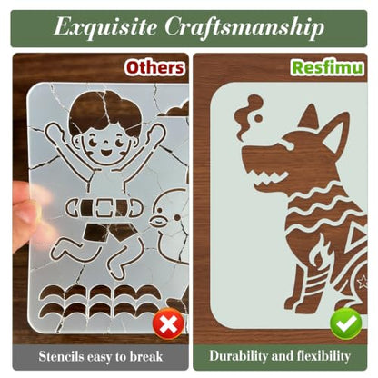 Dog Stencils for Crafts Reusable 24Pcs Stencils(5.9X5.9 Inch) - color: Dog 1