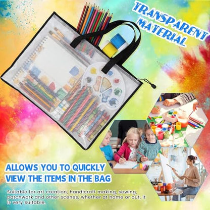 Shinylin 24 x 36 Inches Large Art Portfolio Bag, Portfolio Folder for Artwork with Zipper and Handle, Poster Storage Bag Mesh Folder Organizer for Poster, Scrapbook, Keepsake and Bulletin Board