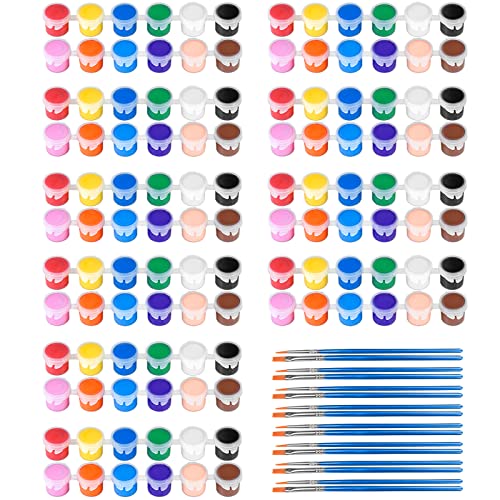 10 Pack Mini Acrylic Paint Set,12 Colors Acrylic Paints Strips for Kids&Adults Craft Paint,140 PCS Kids Painting Kit Container Strips Storage, Perfect for Home Birthday Classroom Party Favors…… - style: pack of 10