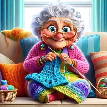 Happy Old Ladies Diamond Art Kits for Adults, 5D Diamond Painting Kits - color: CM052