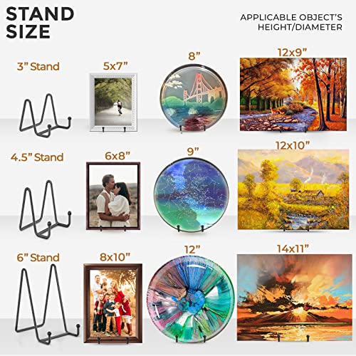 TR-LIFE 4 Pack 3 Inch Small Display Stands - Plate Holder Stand for Picture Frame, Book, Photo Easel (Black) - size: 3 Inch
