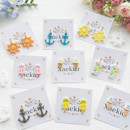 Nautical & Summer Fun Polymer Clay Cutters Set - 9pcs Coastal Shapes Including Lighthouse, Anchor, Ship Wheel, Ice Cream & Sunglasses for DIY Earring Jewelry, Soft Clay Crafts & Scrapbooking - color: Q color
