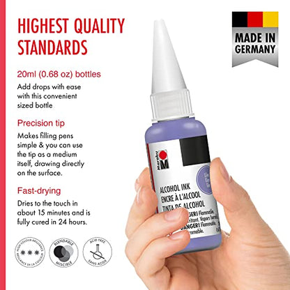 Marabu Alcohol Ink - Lilac - Paint a Symphony of Tender Blossoms, Invoking The Serenity and Beauty of a Spring Garden - 20ml Bottle