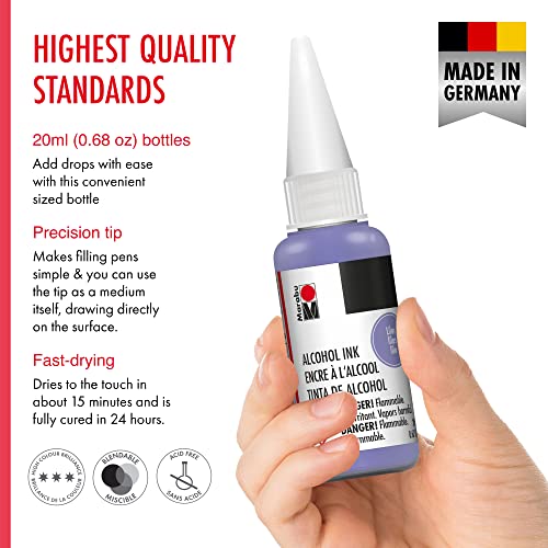 Marabu Alcohol Ink - Lilac - Paint a Symphony of Tender Blossoms, Invoking The Serenity and Beauty of a Spring Garden - 20ml Bottle