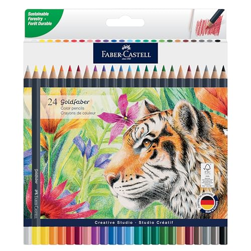 Faber-Castell Goldfaber Colored Pencils, 24 Classic Colors for Artists