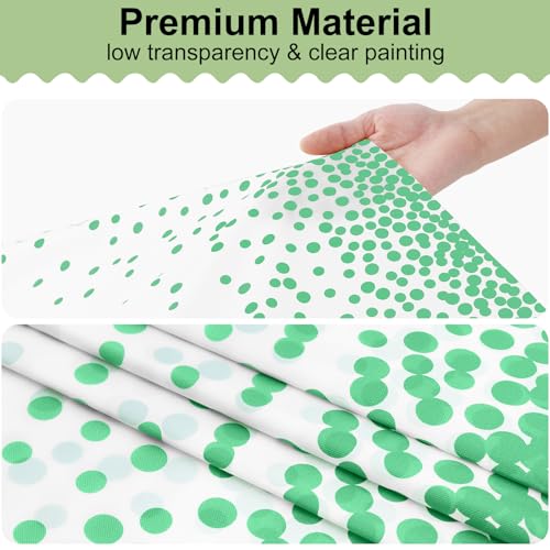 3 Packs Dot Disposable Table Cloth, 54 x 108 Inch Waterproof Plastic Tablecloth, Rectangle Green Dots in White Table Covers for Picnic, Birthday, Party and Back to School - color: Green in White, size: 54" x 108"