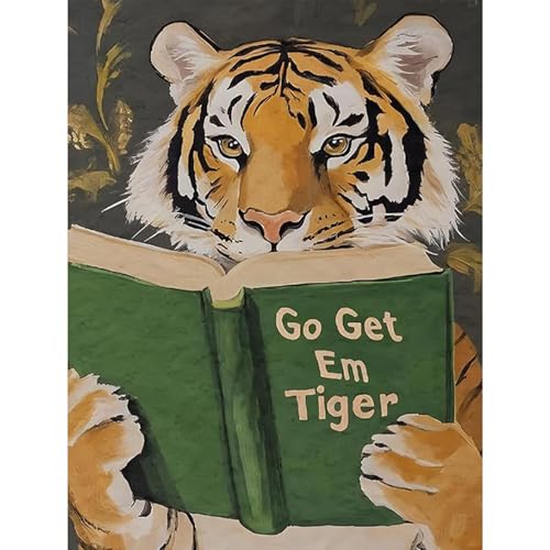 Tiger Diamond Art Kits for Adults, Diamond Painting for Beginner 5D DIY | Animals Diamond Dots Full Drill Crafts for Gem Art Dot Art for Adults Home Wall Decor for Teens Boys Girls 12x16inch - color: Dp-23