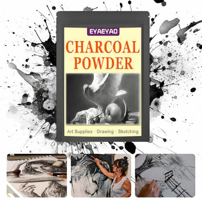Premium Charcoal Powder for Drawing and Art, Drawing Charcoal for Sketching, Shading, Blending with Beginners & Pro Artists (16 Ounces) - size: 16 Ounces
