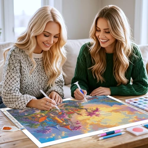 YOYA Large Diamond Art Kits for Adults, Sunset 5D Large Diamond Painting - color: Sunset Landscape 501