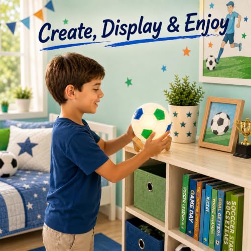 Soccer Ball Lamp Kit, 3D Night Light, Crafts for Kids, Gifts for Boy 4-12 - style: Soccer Ball