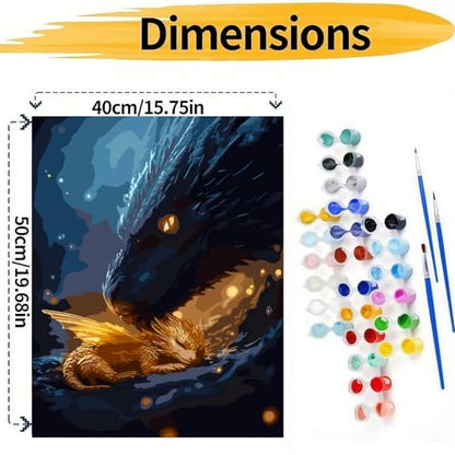 BYGFHLYW Animal Dragon Paint by Numbers Kit for Adults Beginners 16x20In - color: PB321-1