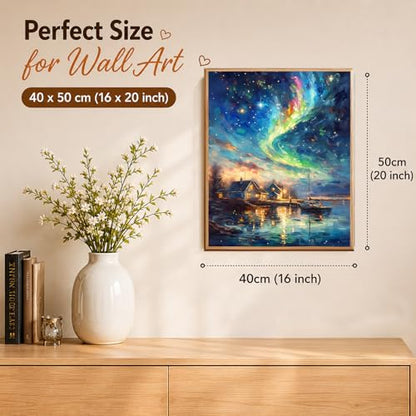 AUKELHJ Paint by Numbers Kit for Adults Beginner, Aurora, 16X20 Inch - color: 09-Landscape