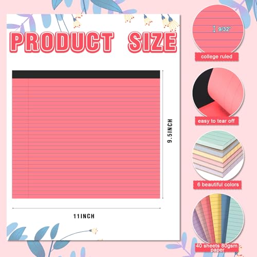 Lincia 6 Pcs Legal Pads Landscape Notebook, Childish Color - color: Childish Color