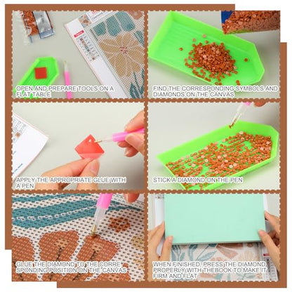 Yeaqee 4 Pcs Diamond Art Kits for Adults Gem Painting Kit DIY Abstract Flowers Jewel Diamond Art for Beginners Aesthetic Room Crafts Cute Painting Pictures 5d Craft Wall Decor for Home 10 x 11.8'' - style: Abstract Flowers