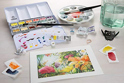 Schmincke Horadam Aquarell 18 x 1/1 pans, 74318097 | watercolor metal box, space for 6 x 1/1 or 12 x 1/2 pans - style: 18 x 1/1 pans
