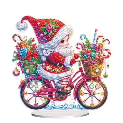 Christmas Diamond Painting Kits Tabletop decoration, DIY Santa Claus, 5D Diamond Art Home Ornament By Number Mosaic Art Crafts For Home Office acrylic Tabletop Decor for Xmas Home Decor, New Year Gift - color: Santa Claus