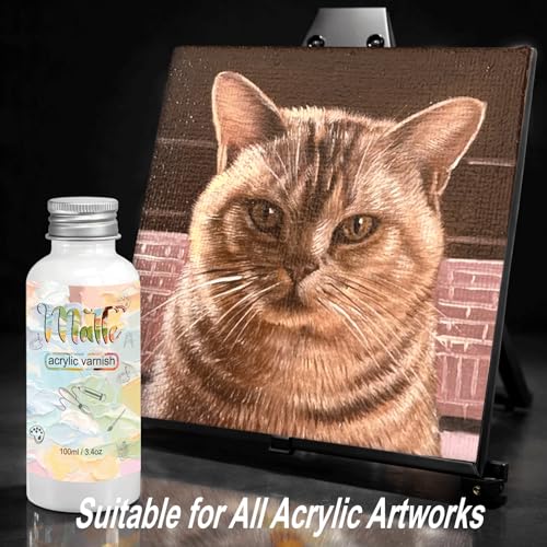 EIGTWEN Matte Varnish for Acrylic Painting, 100ml Clear Acrylic Varnish | Acrylic Paint Sealer, Clear Acrylic Paint, Prevents Yellowing, Maintains Long-Lasting Color - size: matte