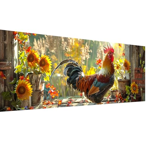 SKRYUIE 5D Large Diamond Painting Kits Chicken - DIY Diamond Art Kits for Adults Flower, Full Round Drill - Crystal Embroidery Cross Stitch - Craft for Wall & Office Decor - 12x30 inch / 30x80 cm C5 - color: colorful-5
