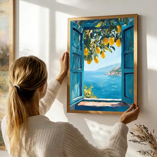 Ausanrl Lemon Framed Paint by Numbers Kit for Adults Wooden Easel 12x16inch | Paint by Numbers Kit for Adults Lemon Theme,Adult Paint by Number Kits on Canvas Framed,Gifts and Home Wall Decor - color: Lemon