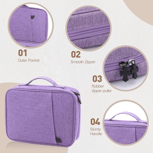 Bible Cover Bag With For Women Men Scripture Study Carrying Book Cover - color: violet