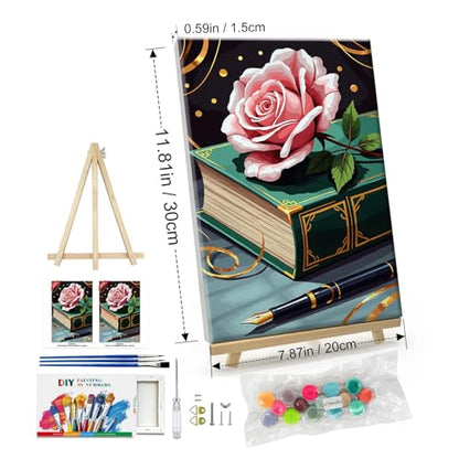 ATDMS Flower Paint by Numbers Kit for Adults with Frame, 8x12 Inch - color: Flower 275