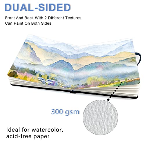 5x5 Watercolor Sketchbook,Mixed Media Pad,Travel Portable Drawing Journal | 140LB/300gsm 20Sheets/40Pages Watercolor Paper,Cold Press,Cloth Fabric Hardcover,Sewing Binding,Lay-Flat.Red Eye Ball - color: 300gsm-Red Eye Ball