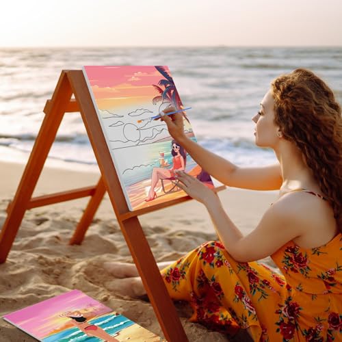 Harloon 36 Pcs 8 x 10 Inch Pre Drawn Canvas for Painting Afro Queen Pre Stretched Canvas Painting for Adults Sip and Paint Party Supplies Favor - style: Hawaiian