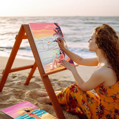Harloon 36 Pcs 8 x 10 Inch Pre Drawn Canvas for Painting Afro Queen Pre Stretched Canvas Painting for Adults Sip and Paint Party Supplies Favor - style: Hawaiian