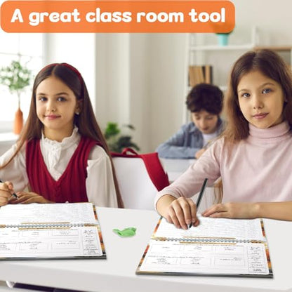 gisgfim Grooved Cursive Handwriting Workbook Magic Reusable Grooved Cursive Handwriting Practice Guided Tracing with Disappearing Ink Pens for Beginners Kids Learning Activities Supplies (Sentence) - style: Sentence