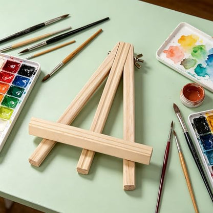 4 Pack Small Art Table top Easel, 11.8" Art Display Easels for Painting Canvas Sign Holder, Portable Wood Easel Stand for Kids Adults