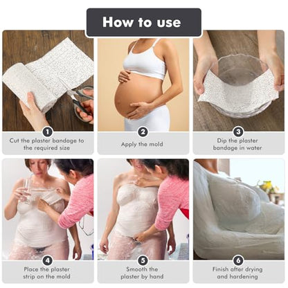 Preboun 50 Pack Plaster Cloth Gauze Bulk for Craft Art, 6 Inch x 180 Inch | Ideal Paper Mache Belly Casting Mask Making, Plaster Strips School Classroom Back to School Art Projects - size: 6 Inch X 180 Inch