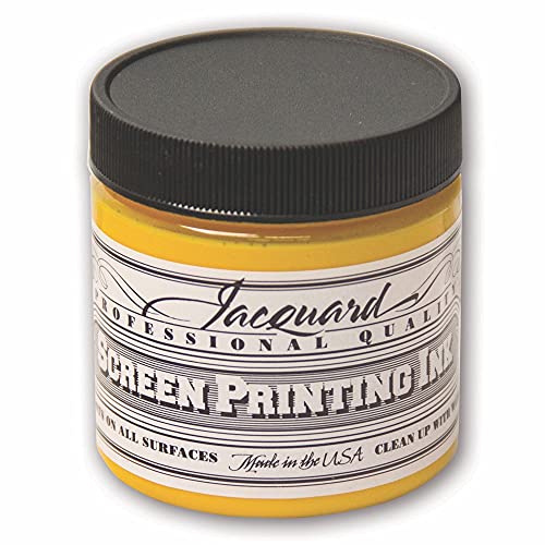 Jacquard Professional Screen Print Ink, Water-Soluable, 4oz Jar, Yellow (101)