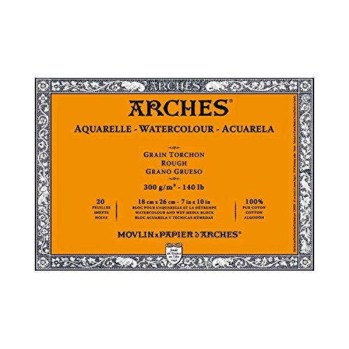 Arches Watercolor Paper Block, Rough, 7" x 10", 140 pound - size: 7"x10", style: Rough