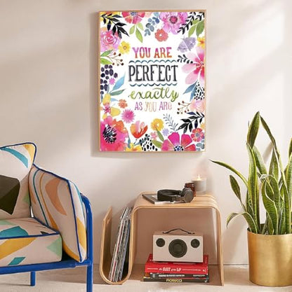 COHAYISY Flowers Diamond Painting Kits for Adults, “You are Perfect”Diamond Art for Beginners, Diamond Round 5D Full Drill Paint with Diamonds Pictures Gem Art Painting Kits DIY Crafts Kits 12x16inch - color: 25-19 Pink flower