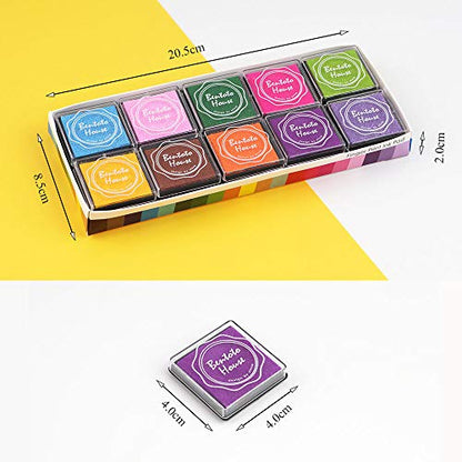 Dizdkizd Finger Craft Ink Pads, 20 Colors Craft Ink Pads for Rubber Stamps, Paper, Scrapbooking, Wood, Fabric, Best Gift for Kids - color: Set B