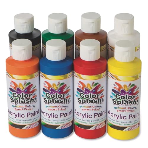 S&S Worldwide Color Splash Acrylic Paint, 8 Bright Colors