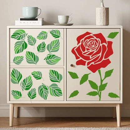 12 PCS Large Flower Painting Stencils, Reusable Sunflower Stencils for Painting on Wood Rocks Canvas Fabric Glass Pottery DIY Painting Art Projects - style: 12PCS Large Flower